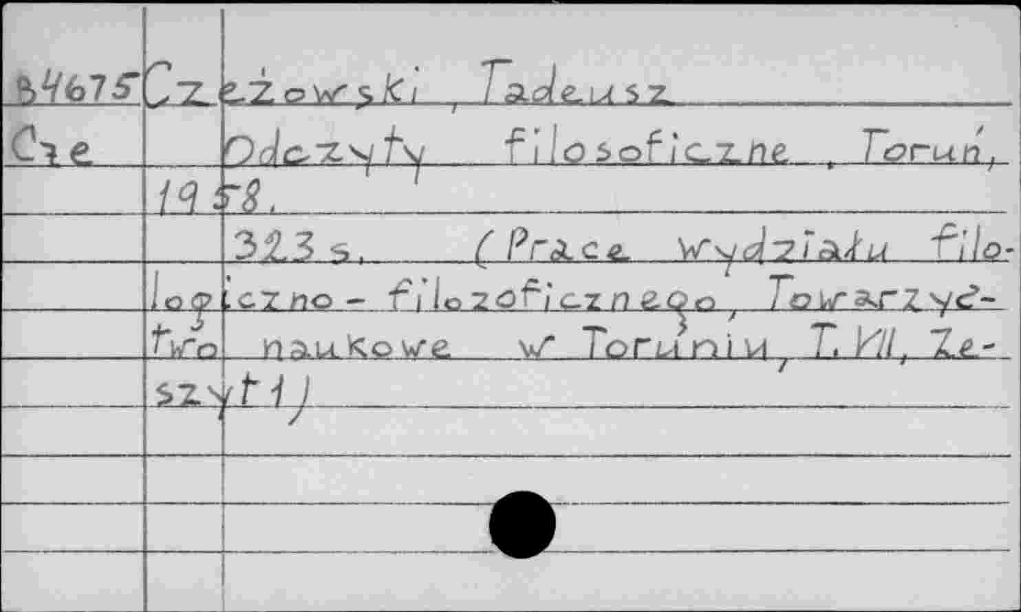 ﻿	,7	9 2ov/d/	7a.Je.u s z.	
<2,		OJo’ZS/ Ty	f 1 loiof ÎQZ.ne	, Torun,
	Ml			
		323 4.	C frdLCe.	LäL'ilÄ filß-
	0 ф	■ G7 MO - fl Io	löfaimon, T(	^иГЗчГ? ycf-
		Плы-Ко vre	\S Tor la r>i vi ?	T. П, ~Le-~
		tHJ		
				
				
				
				